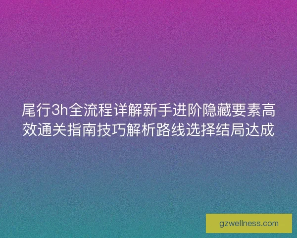尾行3h全流程详解新手进阶隐藏要素高效通关指南技巧解析路线选择结局达成