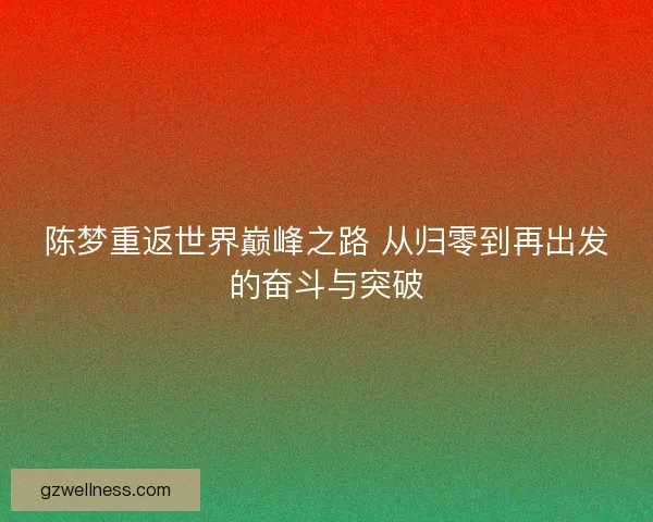 陈梦重返世界巅峰之路 从归零到再出发的奋斗与突破